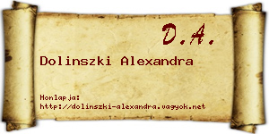 Dolinszki Alexandra névjegykártya