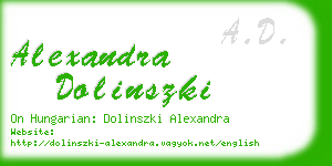alexandra dolinszki business card